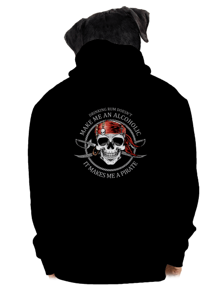 Pirát pánska mikina na zips Black