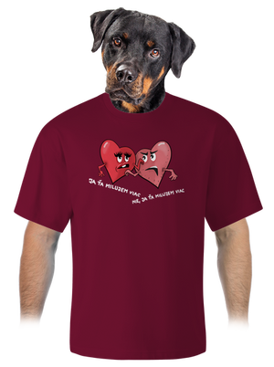 Srdiečka unisex tričko oversized Garnet