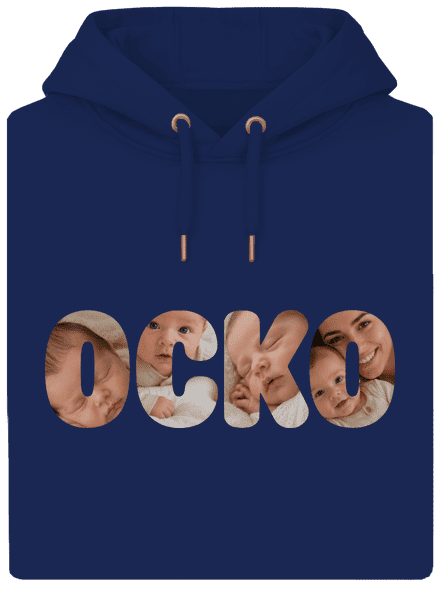 Nápis ocko z vlastných fotiek unisex mikina premium Navy