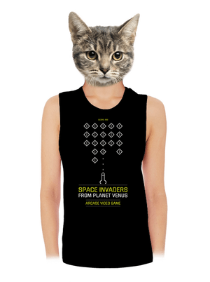 Space Invaders dámske tielko voľné Black