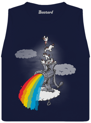 Ako vzniká dúha dámske tielko voľné Navy