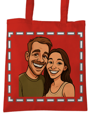 Karikatúra z vlastnej fotky taška Bright Red