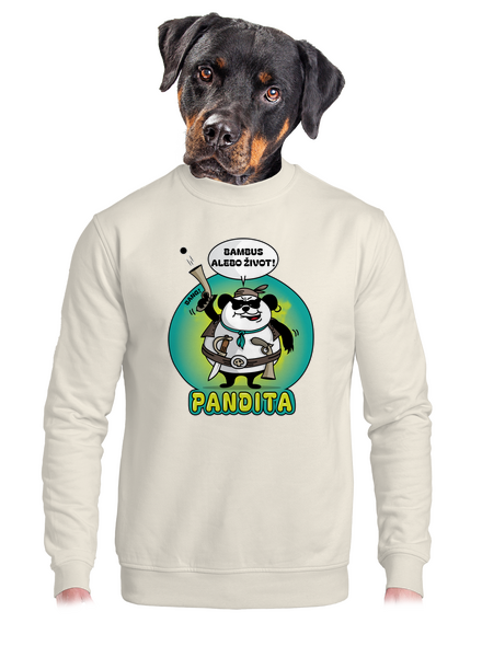 Pandita unisex mikina bez kapucne Off White