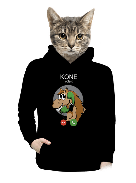 Kone volajú dámska mikina klokanka Black