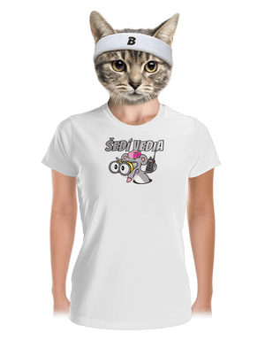 Šedí vedia - myš dámske športové tričko White