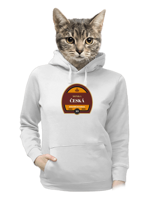 Pivná etiketa dámska mikina klokanka White