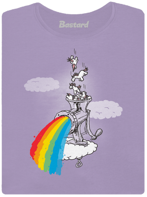 Ako vzniká dúha dámske tričko s lemom Lavender