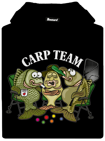 Carp Team pánska mikina klokanka Black