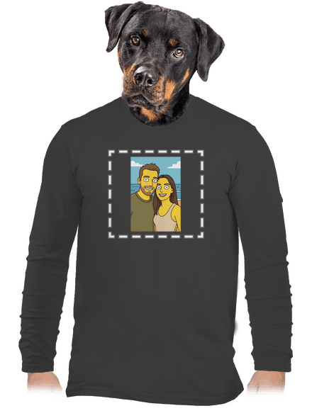 Simpsonovi z vlastnej fotky pánske dlhý rukáv Dark Grey