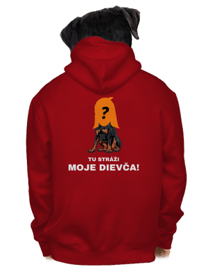 Tu strážim ja pánska mikina na zips Red