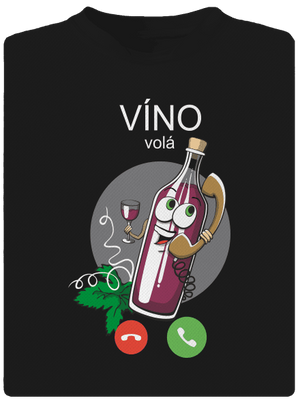 Červené víno volá pánske športové tričko Black