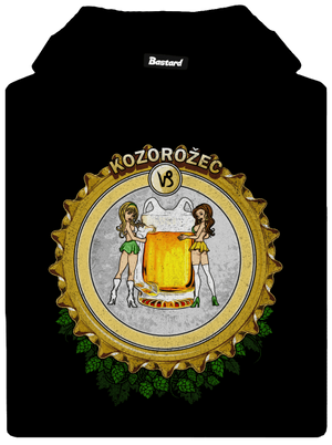 Pivný horoskop: Kozorožec pánska mikina klokanka Black