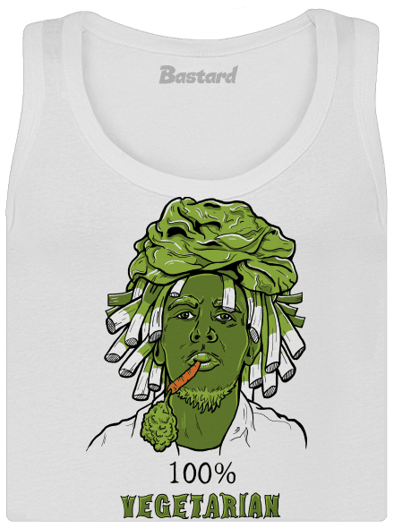100% vegetarián dámske tielko klasické White