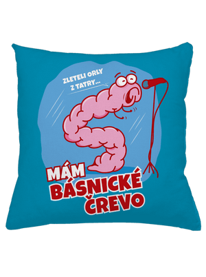 Básnické črevo vankúš Blue Turquoise