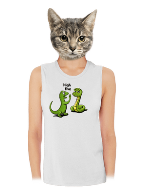 High Five dámske tielko voľné White