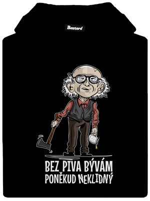 Neklidný bez piva pánska mikina klokanka Black