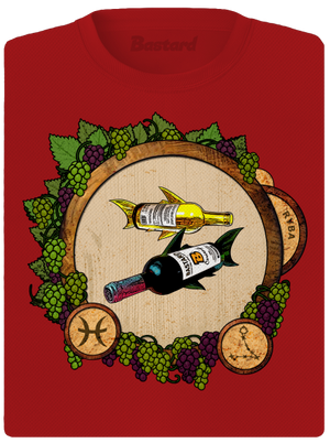 Vínny horoskop: Ryba dámske športové tričko Red Mal