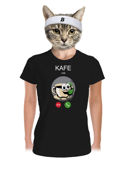 Kafe volá dámske športové tričko Black