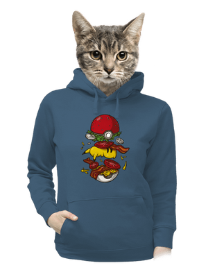 Pokémon burger dámska mikina klokanka Denim