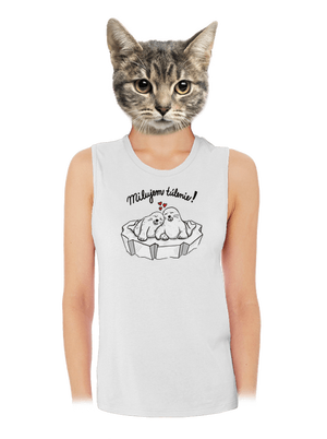 Milujem túlenie dámske tielko voľné White