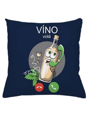 Biele víno volá vankúš Dark Navy