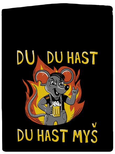 Du hast myš pánska mikina na zips Black