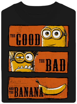 Hodný zlý a banán unisex mikina bez kapucne Black