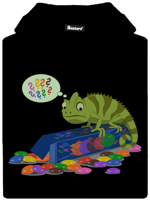 Zmätený chameleón detská mikina klokanka Black