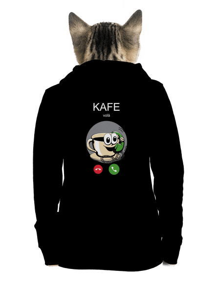 Kafe volá dámska mikina na zips Black