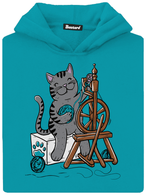 Mačka pradie detská mikina klokanka Hawaiian Blue