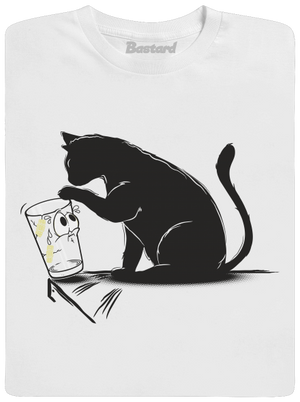Mačka a pohár pánske tričko White