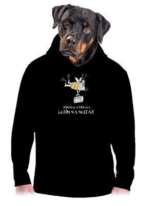 Malá včielka pánska mikina klokanka Black