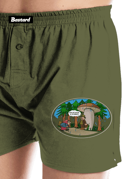 Babička a hubár pánske trenky Khaki