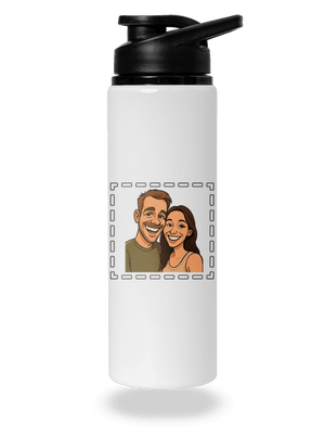 Karikatúra z vlastnej fotky flaša na vodu White