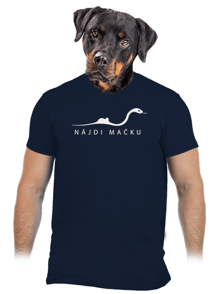 Nájdi mačku pánske tričko Navy