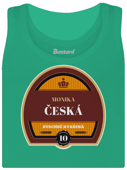 Pivná etiketa dámske tielko klasické Mint Mal