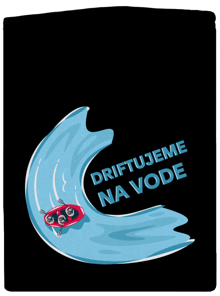 Driftujeme na vode pánska mikina na zips Black