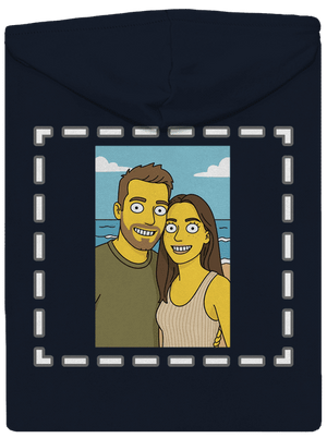 Simpsonovi z vlastnej fotky dámska mikina na zips Navy Mal