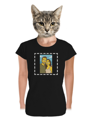 Simpsonovi z vlastnej fotky dámske tričko prémium Black