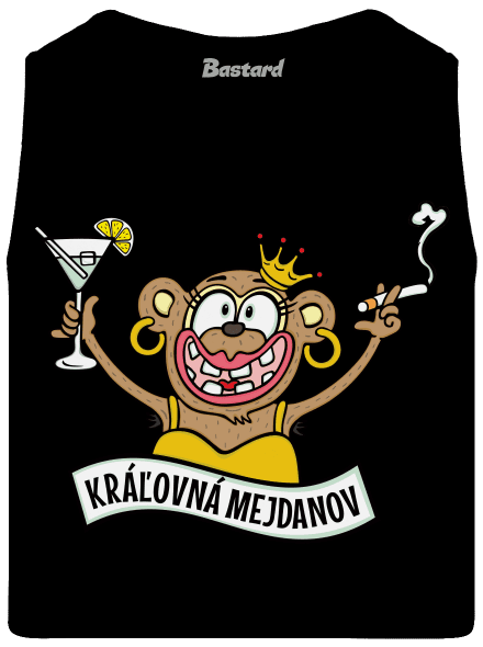 Kráľovná mejdanov pánske tielko Black