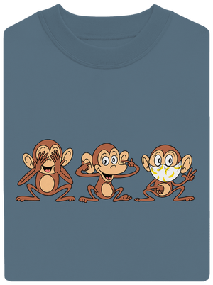 Opičky unisex mikina bez kapucne Nordic Blue