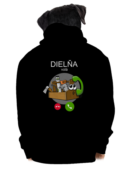 Dielňa volá pánska mikina na zips Black