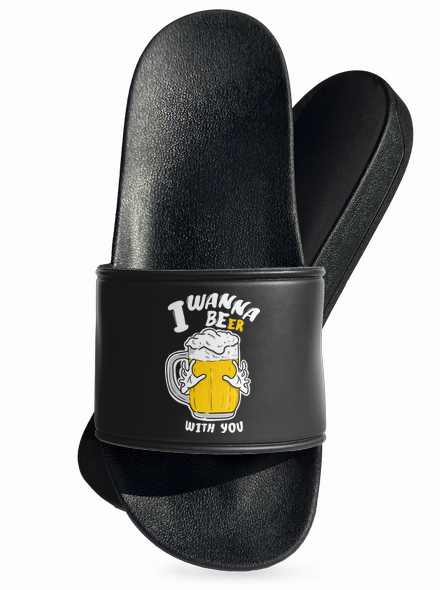 I wanna beer šľapky Black