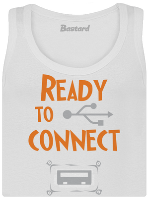 USB pripojenie dámske tielko klasické White