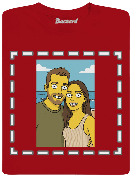 Simpsonovi z vlastnej fotky pánske dlhý rukáv Red
