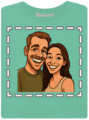 Karikatúra z vlastnej fotky dámske tričko prémium Mint Mal