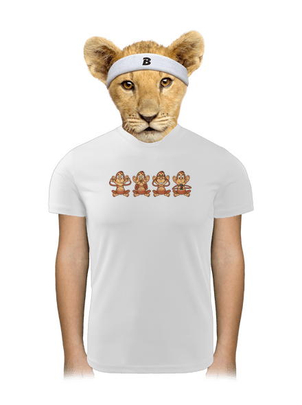 Opička s mobilom detské športové tričko White