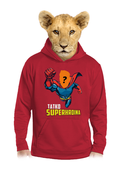 Tatko superhrdina detská mikina klokanka Fire Red