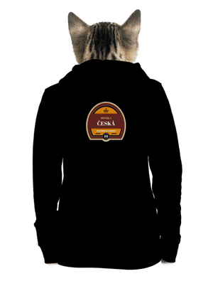 Pivná etiketa dámska mikina na zips Black