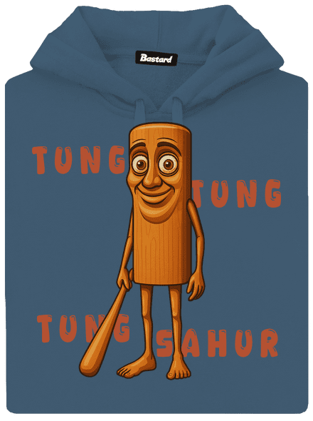 Tung Tung Tung Sahur – Italian Brainrot dámska mikina klokanka Denim